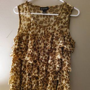 INC Brown Cheetah Print Top